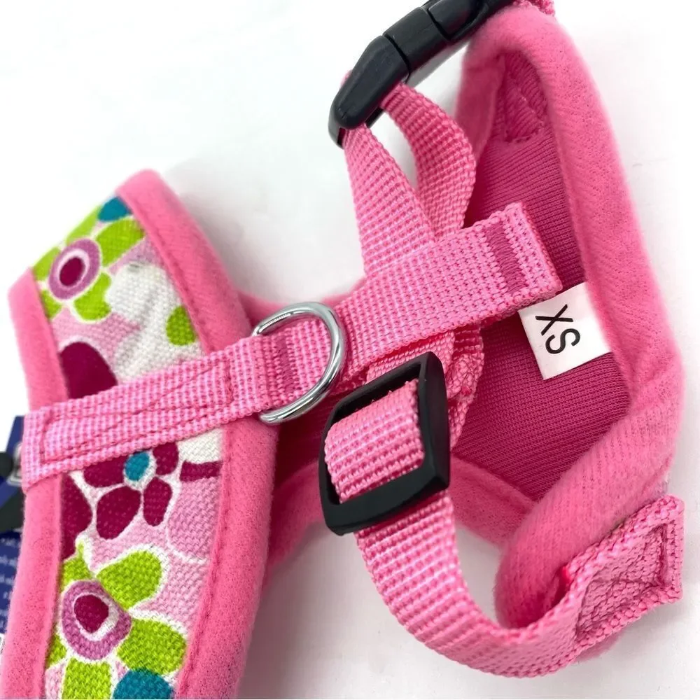 Dog Harness Casual Canine Pink Floral Mod Print XS New